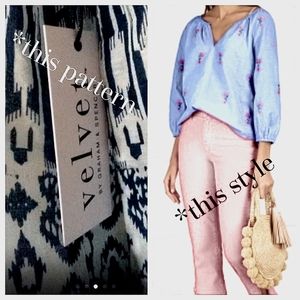 Graham & Spencer Navy & White Peasant Blouse